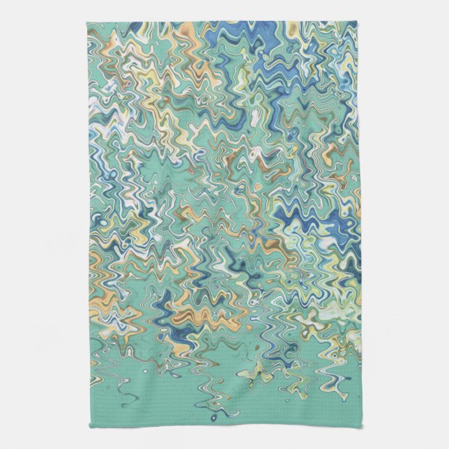 Linge De Cuisine Turquoise bleu turquoise vert chic Motif unique (Vertical)
