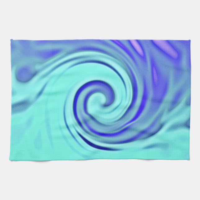 Linge De Cuisine Turquoise Blue Abstract (Horizontal)