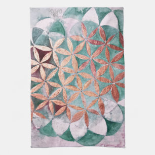 Linge De Cuisine Turquoise Blush Pink Pastel Abstrait Watercolor Mo