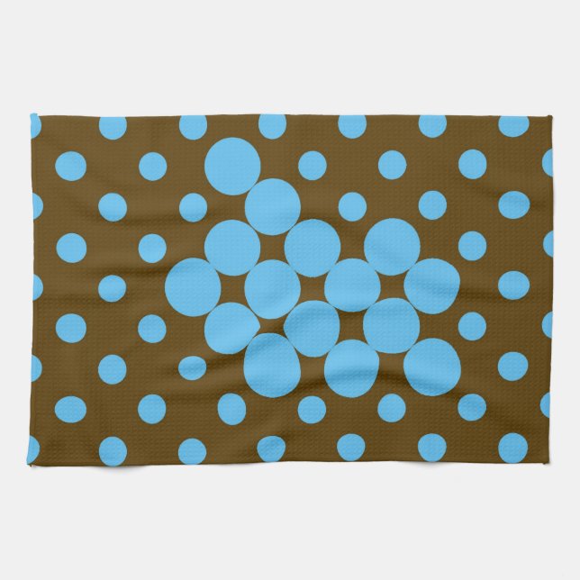 Linge De Cuisine Turquoise et set de table brun de pois (Horizontal)