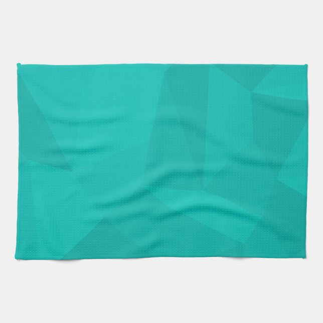 Linge De Cuisine Turquoise, moderne, cool, art géométrique tendance (Horizontal)