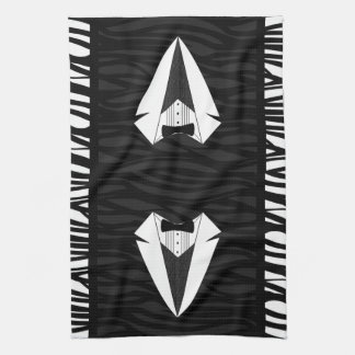 Linge De Cuisine Tuxedo noir/blanc