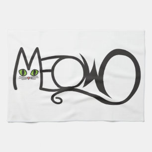 Linge De Cuisine Typographie de chat Miaou