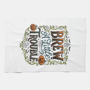 Linge De Cuisine Typographie de sorcière d'Halloween Brasser Un Peu