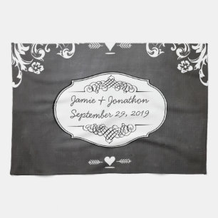 Linge De Cuisine Typographie de tableau noir pour mariages