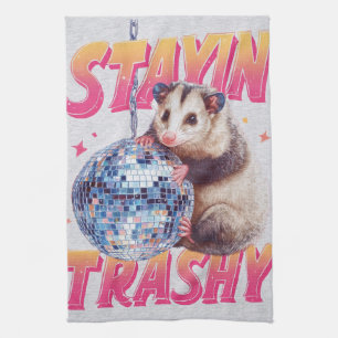 Linge De Cuisine Typographie humoristique de l'opossum disco