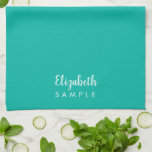Linge De Cuisine Typographie Modèle moderne élégant Nom Meilleur Tu<br><div class="desc">Typographie moderne et élégante Nom Modèle Turquoise bleu vert couleur de la serviette de cuisine.</div>