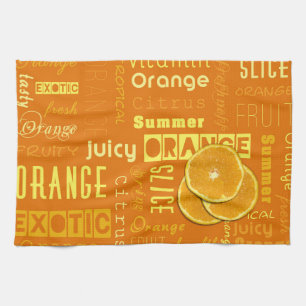 Linge De Cuisine Typographie orange moderne Fruit Slice