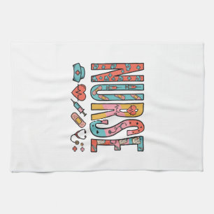 Linge De Cuisine Typographie vintage d'infirmière icône médicale co
