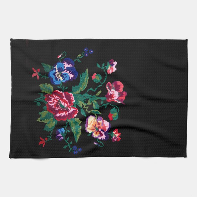 Linge De Cuisine Ukrainian traditional vushuvanka folk art pattern (Horizontal)