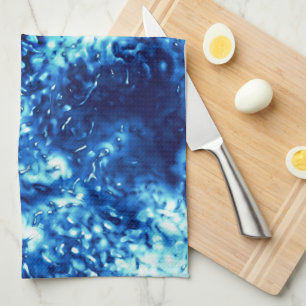 Linge De Cuisine Un bleu vif teinté ressemble à du verre dépoli