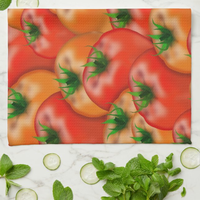 Linge De Cuisine Un boisseau de Motif frais de #tomates (Plié)