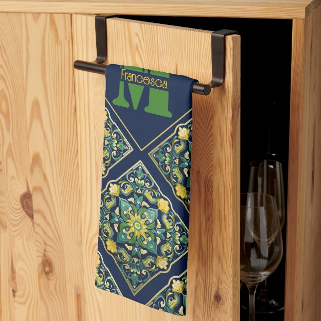 Linge De Cuisine 💛 💚 💙 Un Chef-D'Oeuvre Azulejo Unique (Pliage en tiers)