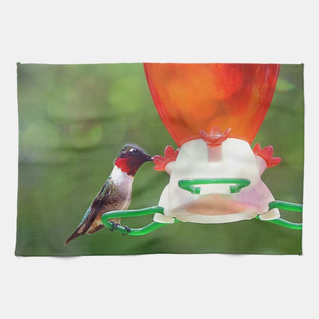 Linge De Cuisine Un colibri à gorge rubis (Horizontal)