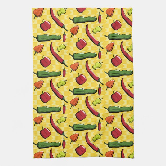 Linge De Cuisine Un monde de chili Peppers Kitchen Towen (Vertical)