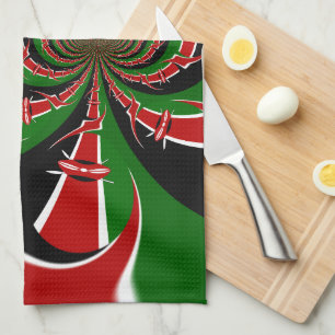 Linge De Cuisine Un Motif du drapeau kényan dynamique : un art puis