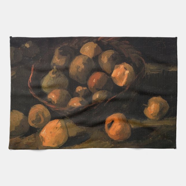 Linge De Cuisine Un panier de pommes par Vincent van Gogh (Horizontal)
