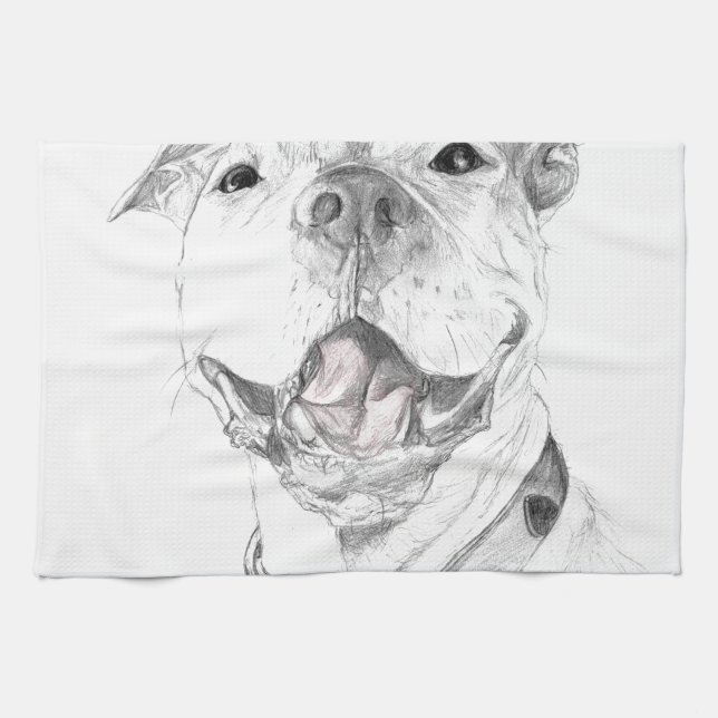 Linge De Cuisine Un sourire de pitbull (Horizontal)