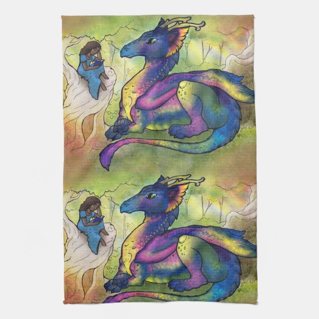 Linge De Cuisine Une fille et son dragon (Vertical)