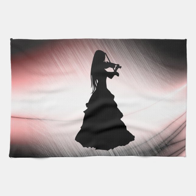 Linge De Cuisine Une fille tzigane joue du violon (Horizontal)