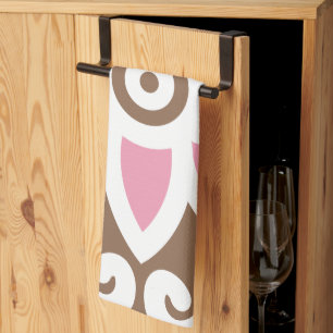 Linge De Cuisine une fleur rose sur un arrière - plan brun