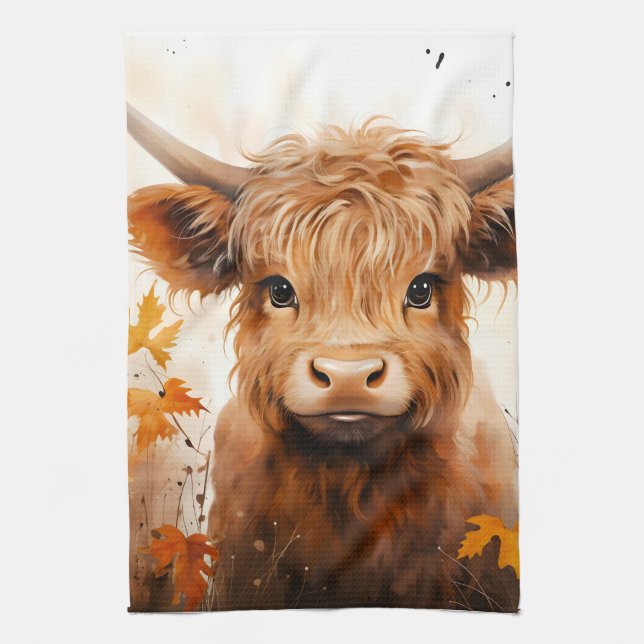 Linge De Cuisine Une jolie gamme de vaches Highland Design 1 (Vertical)