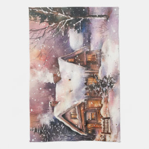 Linge De Cuisine Une maisonnette confortable en hiver