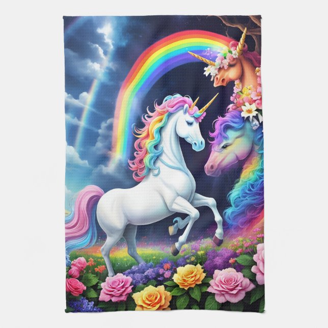 Linge De Cuisine Unicorne arc-en-ciel une (Vertical)