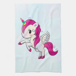 Linge De Cuisine Unicorne rose mignonne avec ailes
