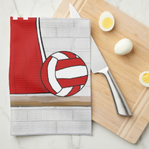 Linge De Cuisine Uniforme de Custom Netball Red with Blue and White