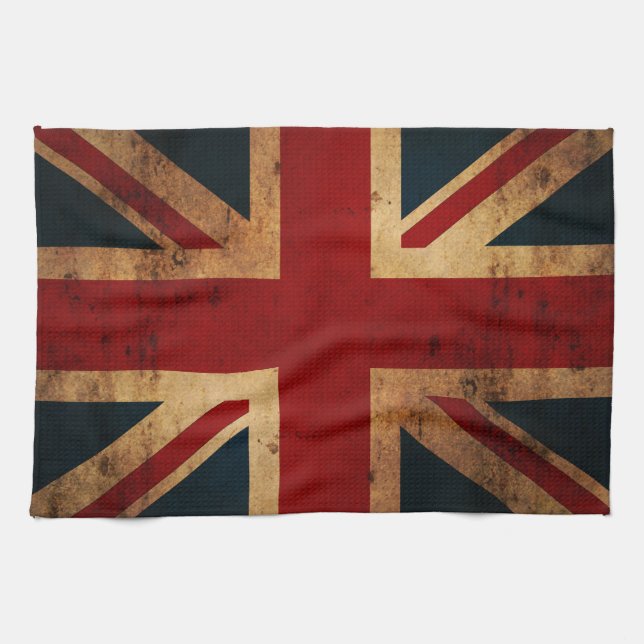 Linge De Cuisine Union Jack (regard affligé par cru) (Horizontal)