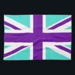 Linge De Cuisine Union Jack turquoise et violette<br><div class="desc">Motif turquoise et violet basé sur l'Union Jack.</div>