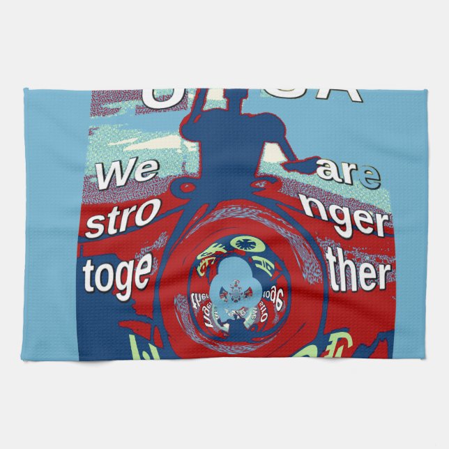 Linge De Cuisine United in Hope : Stronger Together - USA Art Print (Horizontal)