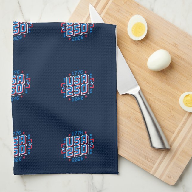 Linge De Cuisine USA 250 - 1776 à 2026 Pixel Art (Quart Plié)