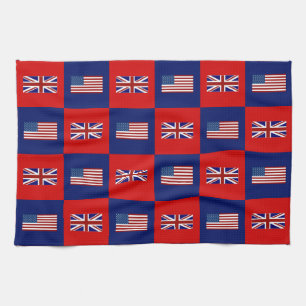 Linge De Cuisine USA Flag & UK Flag Pattern