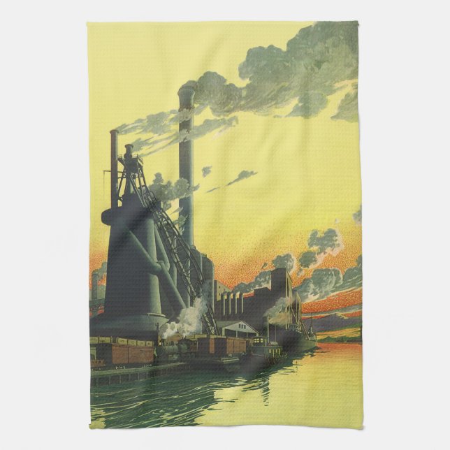 Linge De Cuisine Usine vintage sur un quai (Vertical)