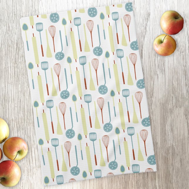 Linge De Cuisine Ustensiles de cuisine rétro (Retro kitchen utensil pattern kitchen towel)