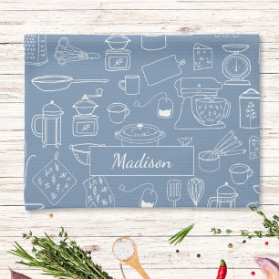 Linge De Cuisine Ustensiles de cuisine vintage modernes doodle mign