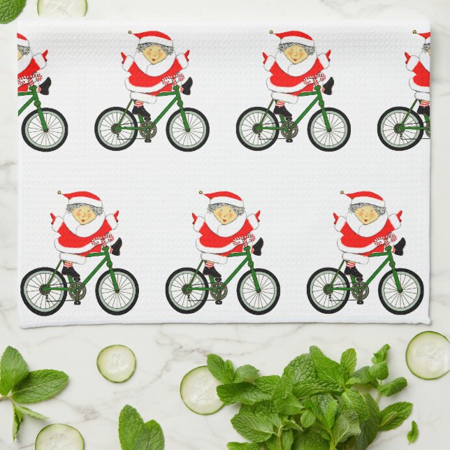 Linge De Cuisine Vacances à vélo de Mme Claus (Plié)