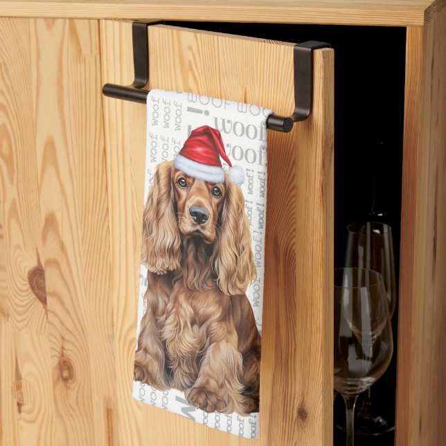 Linge De Cuisine Vacances Amoureux de l'Animaux Chien Cocker Spanie (Pliage en tiers)