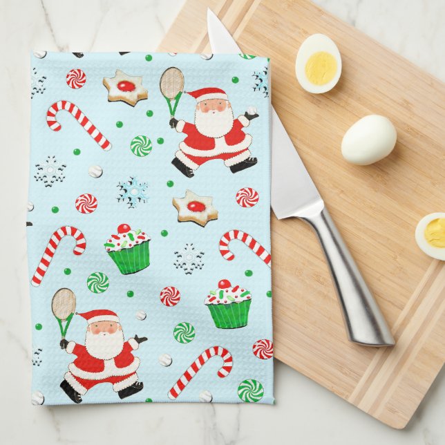 Linge De Cuisine Vacances de Noël de tennis (Quart Plié)