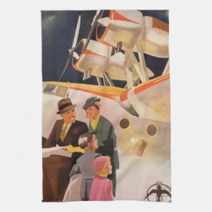 Linge De Cuisine Vacances familiales vintage en hydravion à hélices