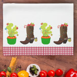 Linge De Cuisine Vacances Noël Ouest Cowboy Cactus Sud-ouest<br><div class="desc">Cette conception a été créée par art numérique. Elle peut être personnalisée en cliquant sur le bouton personnaliser et en modifiant la couleur, en ajoutant un nom, des initiales ou vos mots préférés. Contactez-moi à l'adresse colorflowcreations@gmail.com si vous souhaitez que ce design soit disponible sur un autre produit. Achetez ma...</div>