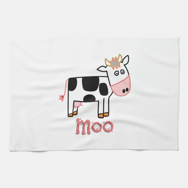LINGE DE CUISINE VACHE À MOO D'AMUSEMENT (Horizontal)