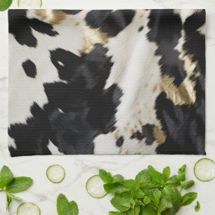 Linge De Cuisine Vache blanche noire