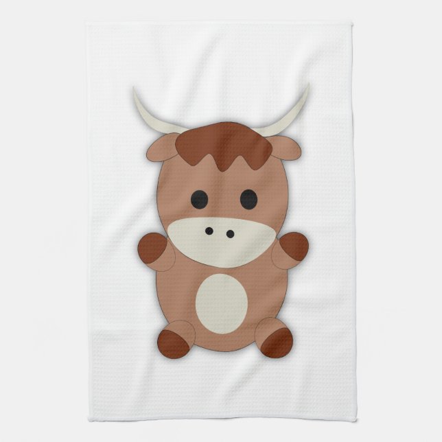 Linge De Cuisine Vache Brown mignonne (Vertical)