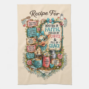 Linge De Cuisine Vache des Highlands mignonne avec citations/Christ