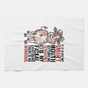Linge De Cuisine Vache mignonne insolente graphique vintage Smart M