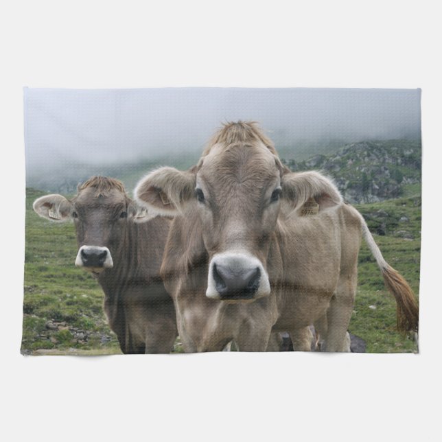 Linge De Cuisine Vaches alpines (Horizontal)