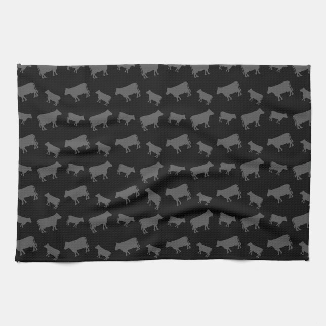Linge De Cuisine Vaches noires (Horizontal)